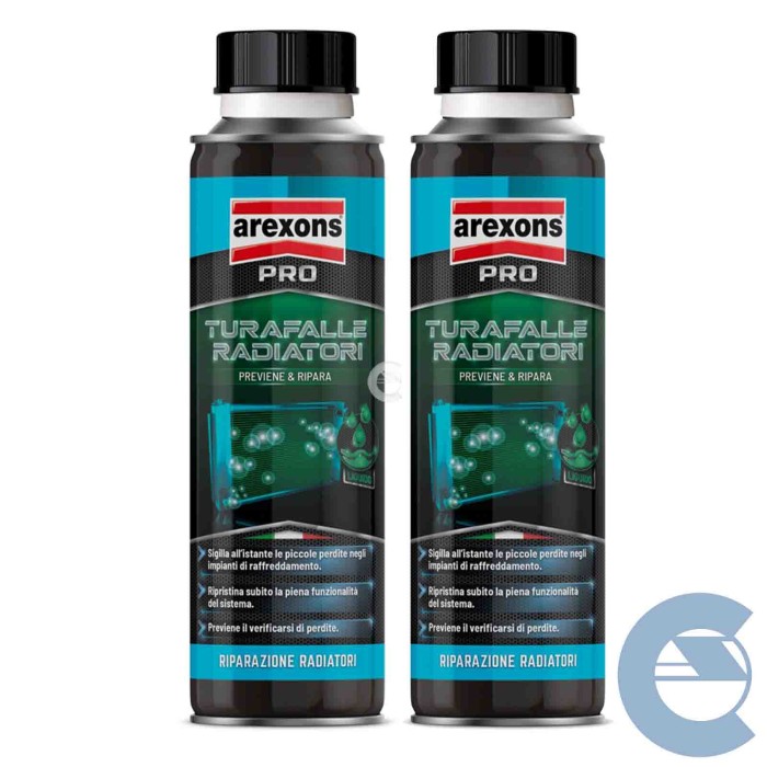 3571-TURAFALLE-2-PEZZI-LOGO.jpg Arexons 3571 Turafalle Perdite Radiatore 2 Pezzi X 300 Ml.
