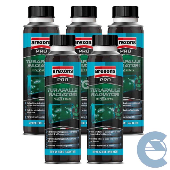 3571-TURAFALLE-5-PEZZI-LOGO.jpg Arexons 3571 Turafalle Perdite Radiatore 5 Pezzi X 300 Ml.