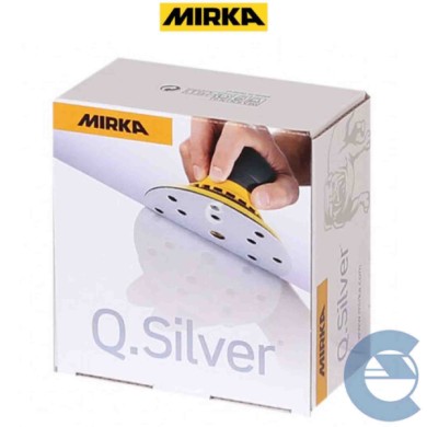 Q.SILVER-ESOLVER-1.jpg Mirka 366jt09941 Confezione 100 Pezzi Disco Abrasivo Q.silver Senza Fori D77 Gr.400