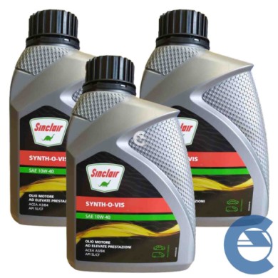 OLIO-SINCLAIR-10W40-SINTH-3-LT-LOGO.jpg Sinclair Fuchs 10w40 Olio Motore Auto 3 Litri Diesel E Benzina E Gas Acea A3/b4