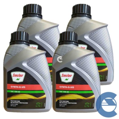 OLIO-SINCLAIR-10W40-SINTH-4-LT-LOGO.jpg Sinclair Fuchs 10w40 Olio Motore Auto 4 Litri Diesel E Benzina E Gas Acea A3/b4