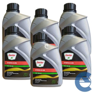 OLIO-SINCLAIR-10W40-6-LT-LOGO.jpg Sinclair Fuchs 10w40 Olio Motore Auto 6 Litri Diesel E Benzina E Gas Acea A3/b4