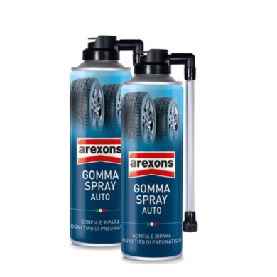 8473-X-2PZ-GOMMA-SPRAY.jpg Arexons 8473 Gomma Spray Ripara Gomme 2 Pz X 300 Ml.