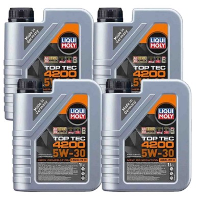 8972_4-LITRI.jpg Liqui Moly 8972 Top Tec 4200 5w30 4 Litri Olio Motore Benzina E Diesel