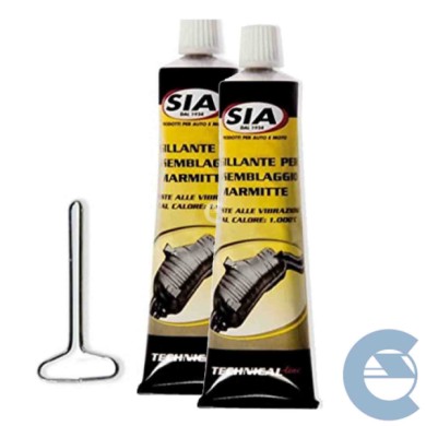 9012-2-PEZZI.jpg Sia Mastice Pasta Sigillante Per Accoppiamento Marmitte Nera 75 Ml