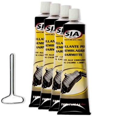 9012-4-PEZZI.jpg Sia Mastice Pasta Sigillante Per Accoppiamento Marmitte Nera 75 Ml