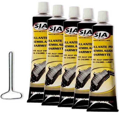 9012-5-PEZZI.jpg Sia Mastice Pasta Sigillante Per Accoppiamento Marmitte Nera 75 Ml