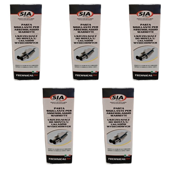 9012_X5PZ.jpg Sia Mastice Pasta Sigillante Per Accoppiamento Marmitte Nera 75 Ml 5PZ