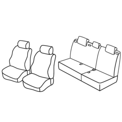 QF17002.JPG Set Coprisedili Superior Nero/grigio Honda Civic 5p Serie 17000 Coprisedili Su Misura Qf17002f