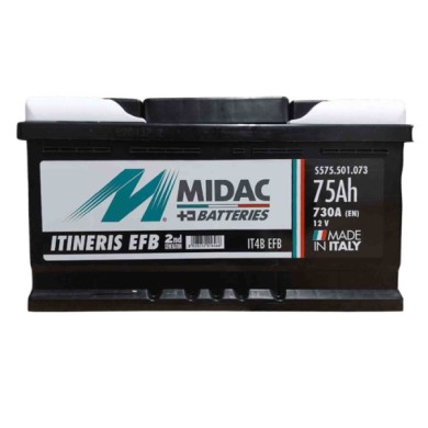 MIDAC-75AH_1.jpg Midac It4b Batteria Auto Efb Start E Stop 75ah 730 A 12v Made In Italy.