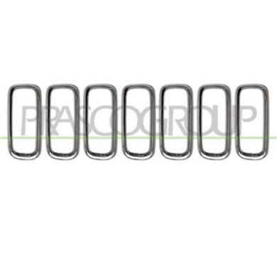 JE1002206_1.JPG Modanatura Griglia Radiatore Cromata (7 Pz) Per Jeep Renegade Dal 2014 Al 2018