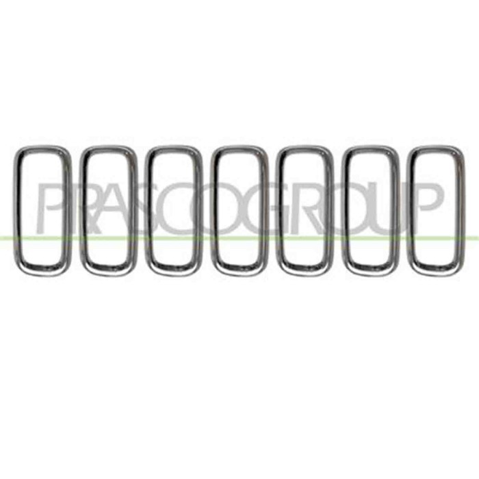 JE1002206_1.JPG Modanatura Griglia Radiatore Cromata (7 Pz) Per Jeep Renegade Dal 2014 Al 2018