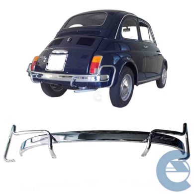 KIT-PARA-POST-ESOLVER-1.jpg Isam Kit 3 Pezzi Lama + 2 Tubi Paraurti Posteriore Fiat 500 Epoca Dal 1965 Al 1977