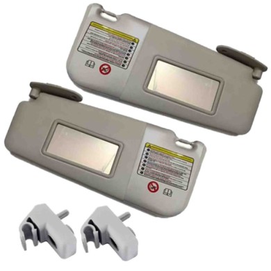 KIT.jpg Famac Kit 2 Pezzi Pantine Alette Parasole Destra E Sinistra Per Fiat Grande Punto 2005-2012 Con 2 Ganci Supporto