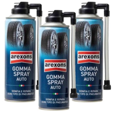 8473.jpg Arexons 8473 Gomma Spray Ripara Gomme 3 Pezzi X 300 Ml.