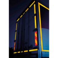 RA4004RF-S-01.JPG Coppia Catarifrangenti Adesivi Per Superfici Rigide Rimorchio Contrassegni Targhe E Contrassegni