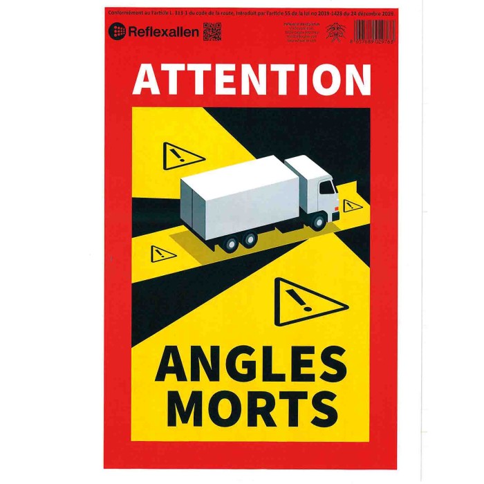 RA90601-S-01.JPG Contrassegno Adesivo Angoli Morti 1 Pz Camion Contrassegni Targhe E Contrassegni