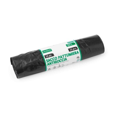 SA010-S-01.JPG Rotolo 15 Sacchi Neri Per Pattumiera 50 L 55x70 Cm Sacchi Per Rifiuti Autoconsumo
