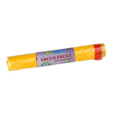 SA021-S-01.JPG Rotolo 10 Sacchi Gialli Profumati Per Raccolta Differenziata 110 L 70x105 Cm Sacchi Per Rifiuti Autoconsumo