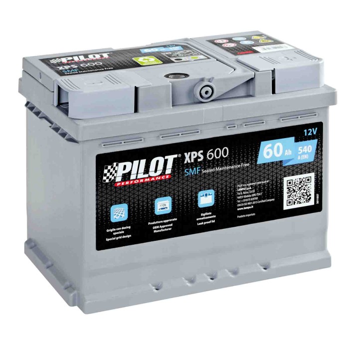 X-BATTERY-PILOT-DX.JPG Batteria 12v Pilot Smf 60 Ah 540 A L2 145 (930_)-146 (930_) Pilot Batterie Per Auto Batterie
