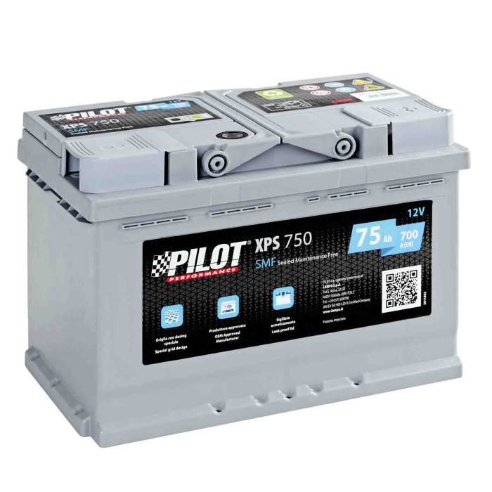 X-BATTERY-PILOT-DX.JPG Batteria 12v Pilot Smf 75 Ah 700 A L3 145 (930_)-147 (937_) Pilot Batterie Per Auto Batterie