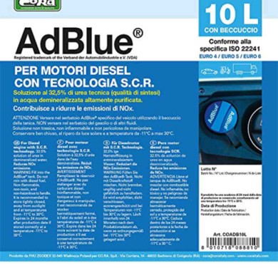 AD BLUE 4.jpg Cora Adblue For Cleaner Air 4 X 10 Litri Protezione Scr Per Auto Diesel
