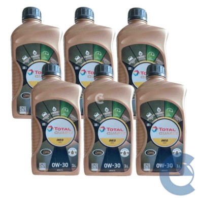 Total Quartz Ineo First 0w-30 6 Litri Olio Motore Auto Ibride E Start & Stop