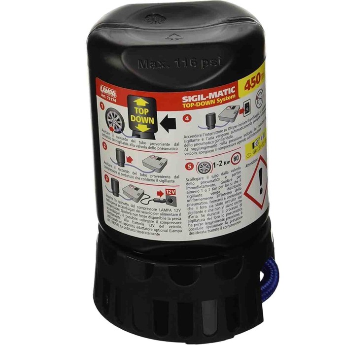 72174_1.jpg Sigil Matic Kit Liquido Sigillante Per Pneumatici 450 Ml Kit Riparazione Pneumatici E Compressori Kit Riparazione Pn