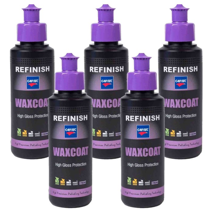 REFLWC-015_X5_2.jpg Cartec Waxcoat Cera Liquida A Base Di Carnauba Per Carrozzeria Auto Durata 3 Mesi Kit 5 Pezzi X 150ml