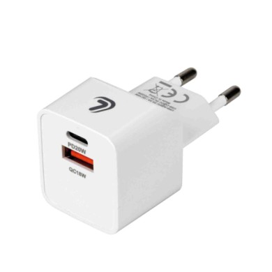 38691-S-02.JPG Linea Essentials Caricabatteria Da Rete Con 2 Porte Usb (a+c) Pd 20w 220/240 Vac Linea Essentials Accessori Telef