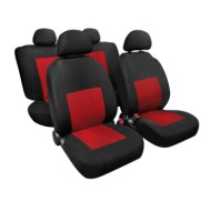 Sport Set Fodere Coordinate In Jacquard Rosso/nero Coprisedili Set Completo Coprisedili