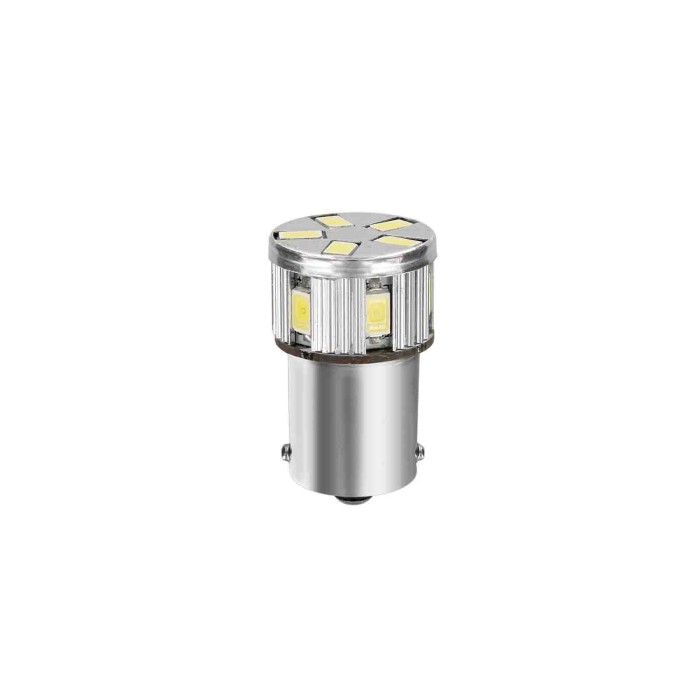 BA15S.JPG 10/30v Led Series 11 Smd X 1 Chip (p21w) Ba15s 1 Pz Scatola Bianco Doppia Polarità Resistenza Incorporata Lampadine A 