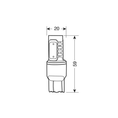 57931-S-01.JPG 12v Mega Led 20 8 Super Chips + 12 Chips (w21/5w) Quadrifocus W3x16q 1 Pz D/blister Bianco Resistenza Incorporata
