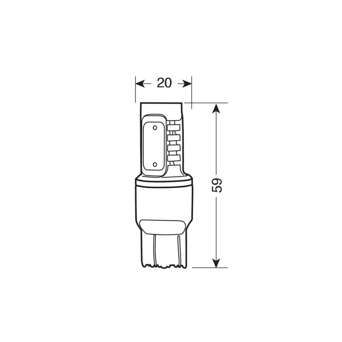 57931-S-01.JPG 12v Mega Led 20 8 Super Chips + 12 Chips (w21/5w) Quadrifocus W3x16q 1 Pz D/blister Bianco Resistenza Incorporata