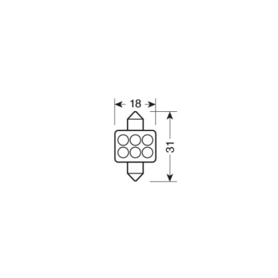 58422-S-01.JPG 12v Led Series 6 Led 18x31 Mm Sv8 5 8 1 Pz D/blister Blu Lampadine A Led Siluro Lampa Led