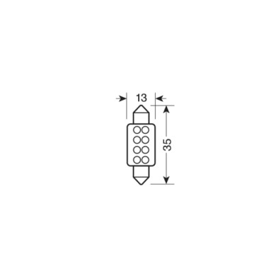 58432-S-01.JPG 12v Led Series 8 Led 13x35 Mm Sv8 5 8 1 Pz Scatola Blu Lampadine A Led Siluro Lampa Led