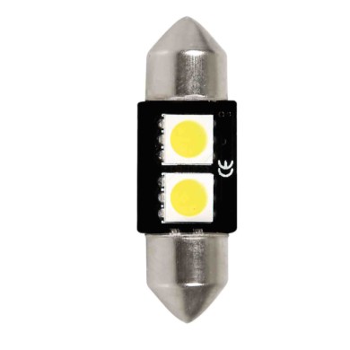 L064.JPG 12v Led Series 2 Smd X 3 Chips 10x32 Mm Sv8 5 8 1 Pz Scatola Bianco Doppia Polarità Resistenza Incorporata Lampa Led