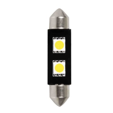 L052.JPG 12v Led Series 2 Smd X 3 Chips 10x42 Mm Sv8 5 8 1 Pz D/blister Bianco Doppia Polarità Resistenza Incorporata Lampa Led