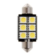 12v Led Series 6 Smd X 3 Chips 15x36 Mm Sv8 5 8 1 Pz D/blister Bianco Doppia Polarità Resistenza Incorporata Lampa Led
