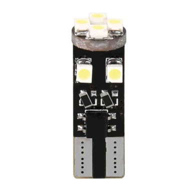 L040.JPG 12v Hyper Led 24 8 Smd X 3 Chips (t10) Trifocus W2 1x9 5d 2 Pz Scatola Bianco Doppia Polarità Resistenza Incorporata La