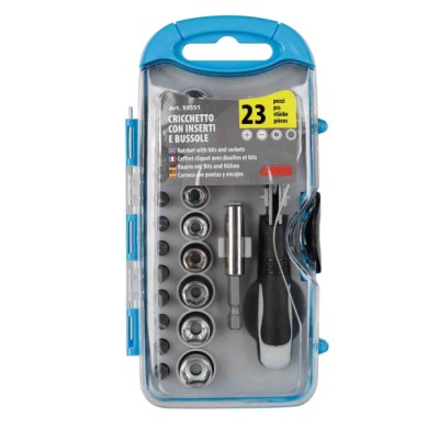 59551-C-01.JPG Set Cricchetto Con Inserti E Bussole 23 Pz Cacciaviti Utensili