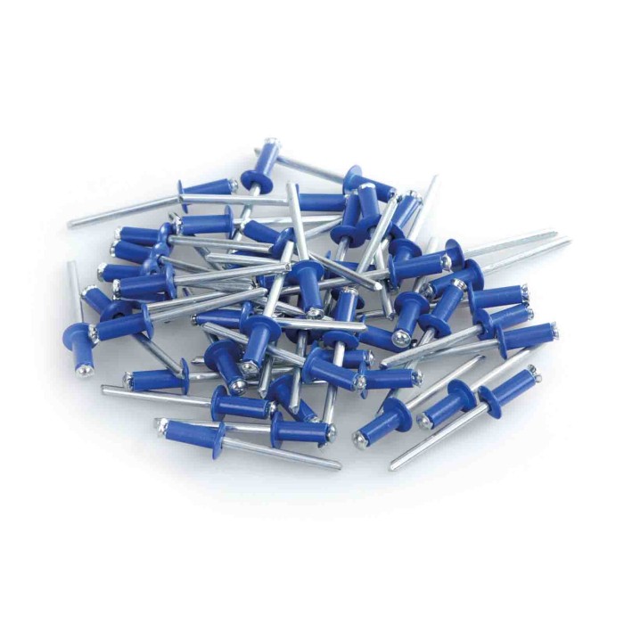59582-S-02.JPG Aluminium Rivets Set 50 Rivetti Graf Per Portatarga Blu Utensili Utensili