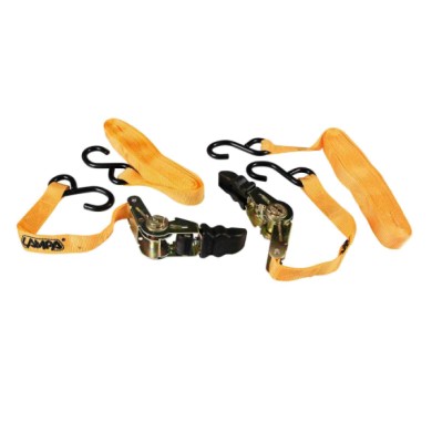 60166-D-01.JPG Pro Safe Set 2 Nastri Tensori Con Cricchetto A Doppio Gancio "s" 500 Cm Nastri Tensori Portabiciclette