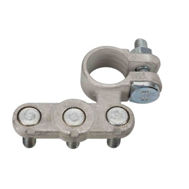 69909-S-01.JPG Morsetto Batteria Zincato  Fissaggio Cavo A Capocorda Su Vite Foro Capocorda Ø 6/6/6 Mm Polo Positivo Morsetti Ba