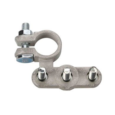 69909-S-02.JPG Morsetto Batteria Zincato  Fissaggio Cavo A Capocorda Su Vite Foro Capocorda Ø 6/6/6 Mm Polo Positivo Morsetti Ba