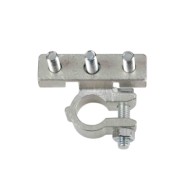 Morsetto Batteria Zincato  Fissaggio Cavo A Capocorda Su Vite Foro Capocorda Ø 6/6/6 Mm Polo Negativo Morsetti Batteria