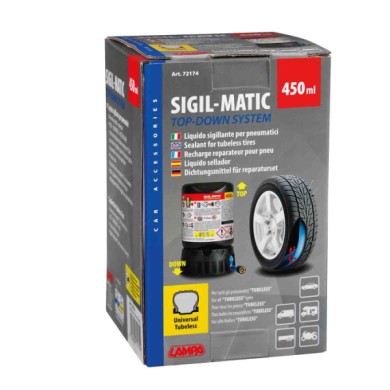 72174-S-02.JPG Sigil Matic Kit Liquido Sigillante Per Pneumatici 450 Ml Kit Riparazione Pneumatici E Compressori Kit Riparazione