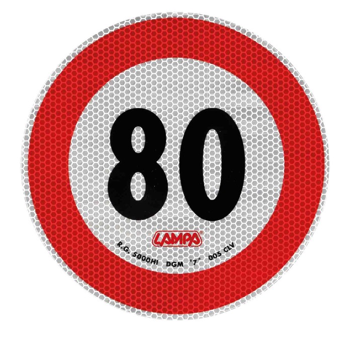 98442-C-01.JPG Contrassegno Limite Velocità 80 Km/h Contrassegni Targhe E Contrassegni