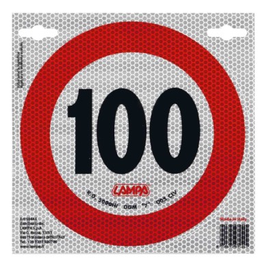 98444-S-01.JPG Contrassegno Limite Velocità 100 Km/h Contrassegni Targhe E Contrassegni