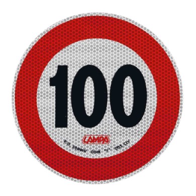 98444-C-01.JPG Contrassegno Limite Velocità 100 Km/h Contrassegni Targhe E Contrassegni